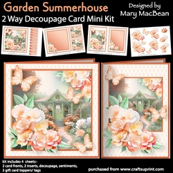 Garden Summerhouse - 2 Way Decoupage Card Mini Kit