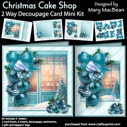 Christmas Cake Shop - 2 Way Decoupage Card Mini Kit