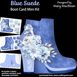 Blue Suede - Boot Shaped Card Mini Kit