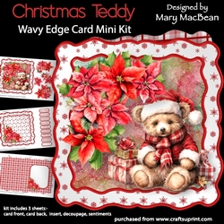 Christmas Teddy - Wavy Edge Card Mini Kit