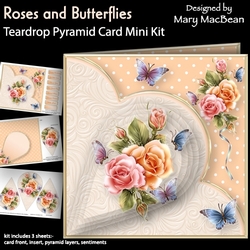 Roses and Butterflies - Teardrop Pyramid Card Mini Kit