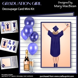 Graduation Girl - Decoupage Card Mini Kit