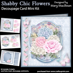 Shabby Chic Flowers - Decoupage Card Mini Kit