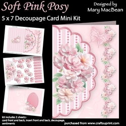 Soft Pink Posy - 5 x 7 Decoupage Card Mini Kit