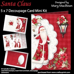 Santa Claus - 5 x 7 Decoupage Card Mini Kit