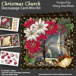Christmas Church - Decoupage Card Mini Kit