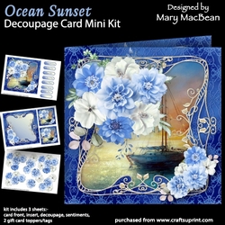 Ocean Sunset - Decoupage Card Mini Kit