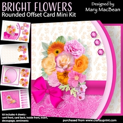 Bright Flowers - Rounded Offset Card Mini Kit