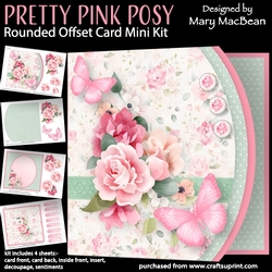 Pretty Pink Posy - Rounded Offset Card Mini Kit
