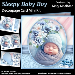 Sleepy Baby Boy - Decoupage Card Mini Kit