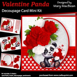 Valentine Panda - Decoupage Card Mini Kit