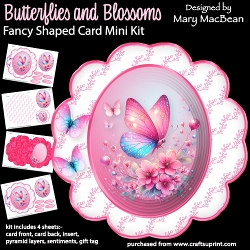 Butterflies and Blossom - Fancy Shaped Card Mini Kit