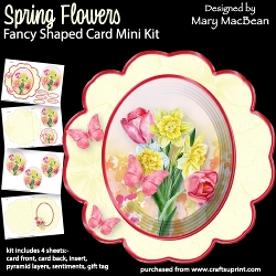 Spring Flowers - Fancy Shaped Card Mini Kit
