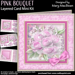 Pink Bouquet - Layered Card Mini Kit