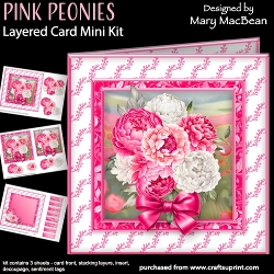 Pink Peonies - Layered Card Mini Kit