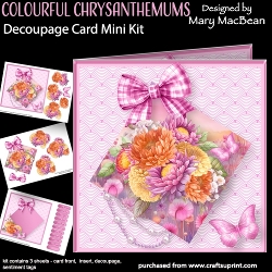 Colourful Chrysanthemums - Decoupage Card Mini Kit