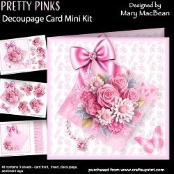 Pretty Pinks - Decoupage Card Mini Kit