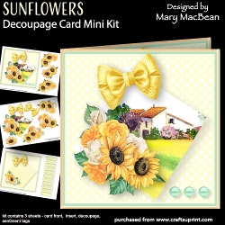 Sunflowers - Decoupage Card Mini Kit