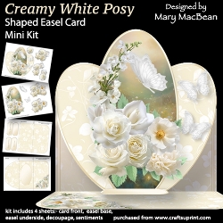 Creamy White Posy - Shaped Easel Card Mini Kit