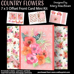 Country Flowers - 7 x 5 Offset Front Card Mini Kit