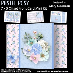 Pastel Posy - 7 x 5 Offset Front Card Mini Kit
