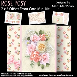 Rose Posy - 7 x 5 Offset Front Card Mini Kit