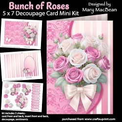 Bunch of Roses - 5 x 7 Decoupage Card Mini Kit