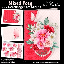 Mixed Posy - 5 x 7 Decoupage Card Mini Kit