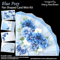 Blue Posy - Fan-Shaped Card Mini Kit