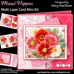 Mixed Poppies - Multi Layer Card Mini Kit