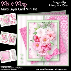Pink Posy - Multi Layer Card Mini Kit