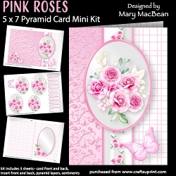 Pink Roses - 5 x 7 Pyramid Card Mini Kit