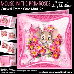 Mouse in the Primroses - Curved Frame Card Mini Kit