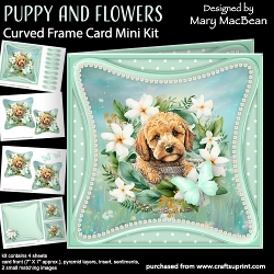 Puppy and Flowers - Curved Frame Card Mini Kit