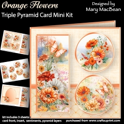 Orange Flowers - Triple Pyramid Card Mini Kit