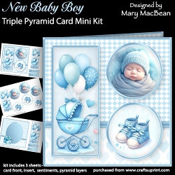 New Baby Boy - Triple Pyramid Card Mini Kit