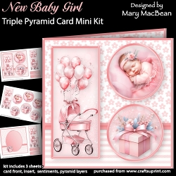 cup1372269_1648 - New Baby Girl - Triple Pyramid Card Mini Kit