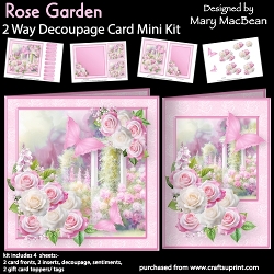 Rose Garden - 2 Way Decoupage Card Mini Kit