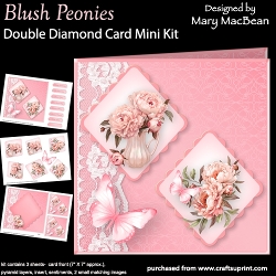 Blush Peonies -  Double Diamond Card Mini Kit