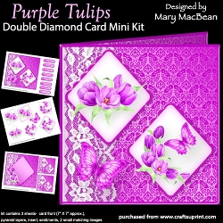 Purple Tulips - Double Diamond Card Mini Kit
