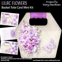 Lilac Flowers - Basket Tote Card Mini Kit