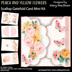 Image of cup1379251_1648 - Peach and Yellow Flowers - Scallop Gatefold Card Mini Kit