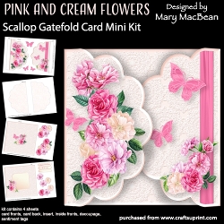 cup1379253_1648 - Pink and Cream Flowers - Scallop Gatefold Card Mini Kit