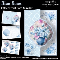 Blue Roses - Offset Front Card Mini Kit
