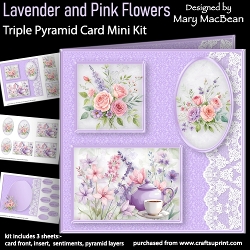 cup1381791_1648 - Lavender and Pink Flowers - Triple Pyramid Card Mini Kit