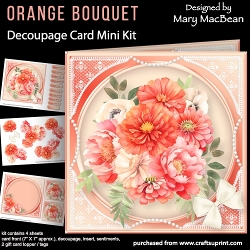 Orange Bouquet - Decoupage Card Mini Kit