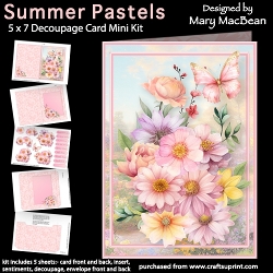 cup1384812_1648 - Summer Pastels - 5x7 Decoupage Card Mini Kit
