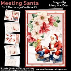Meeting Santa - 5x7 Decoupage Card Mini Kit