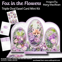 cup1385961_1648 - Fox in the Flowers - Triple Oval Easel Card Mini Kit