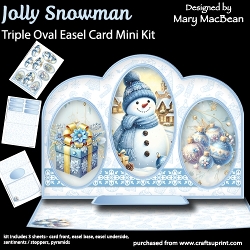 Jolly Snowman - Triple Oval Easel Card Mini Kit